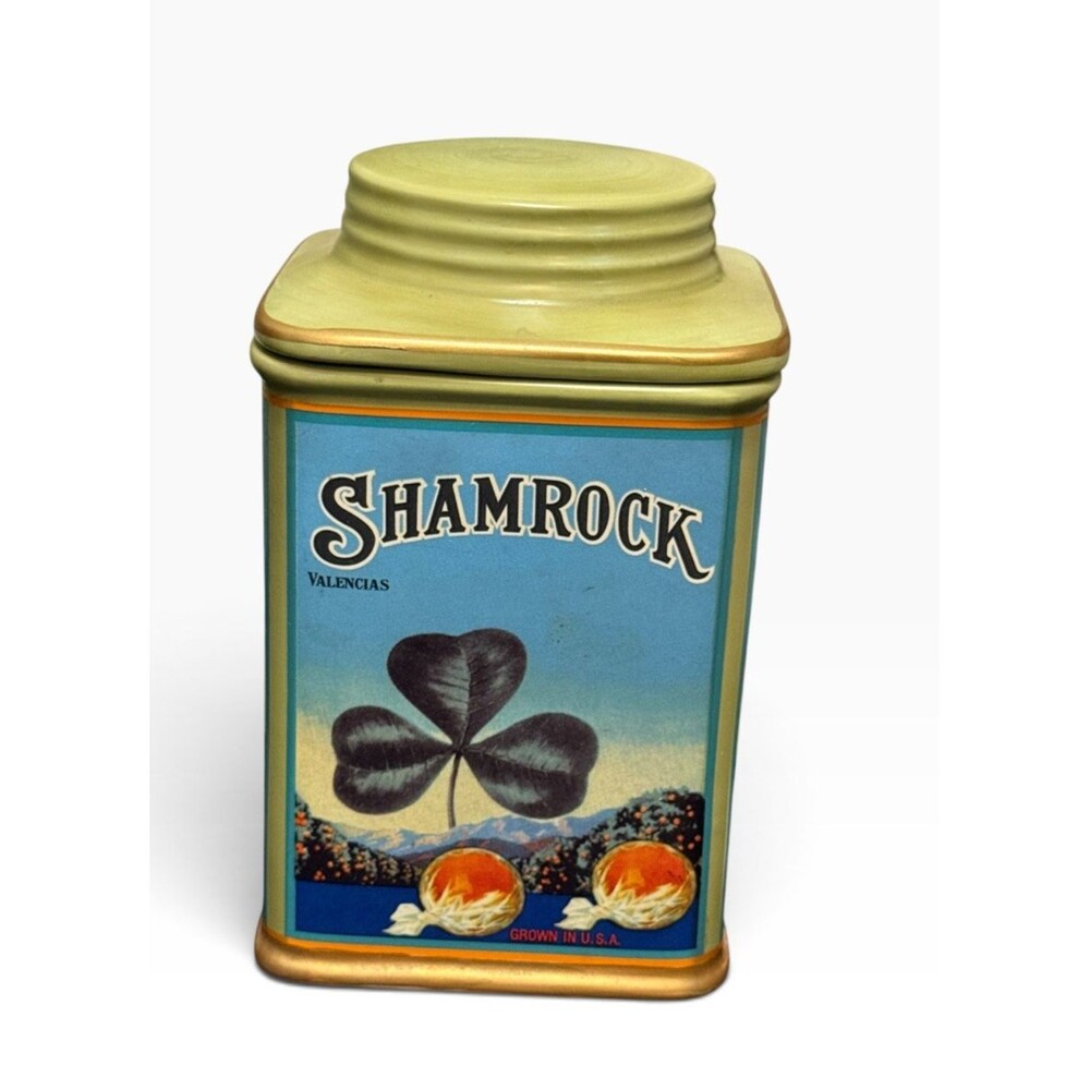 Oneida Shamrock Valencias Canister Vintage Label Collection Valencia Oranges